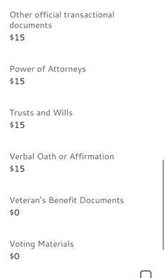 Notary Service Fees