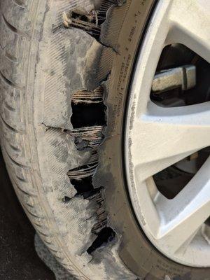 Tire after 1 day of driving