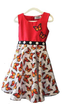 Beautiful Monarch Butterfly hand-crafted dress. Sizes 1-10 years old