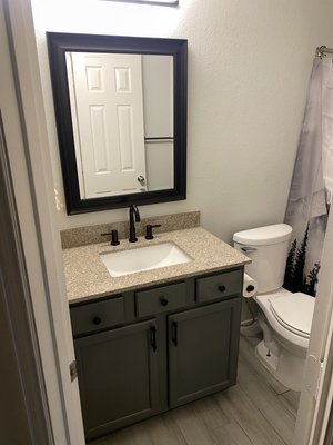 After picture of a guest bathroom sink