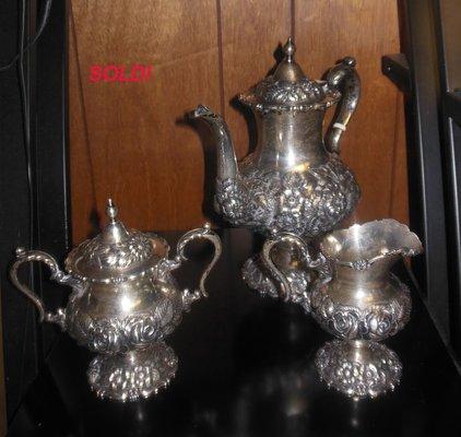 Heavy Repousse Sterling coffee service.