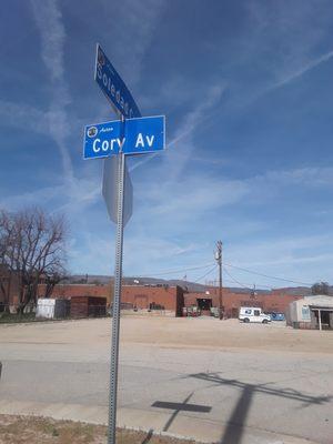 Cross streets and recycling center