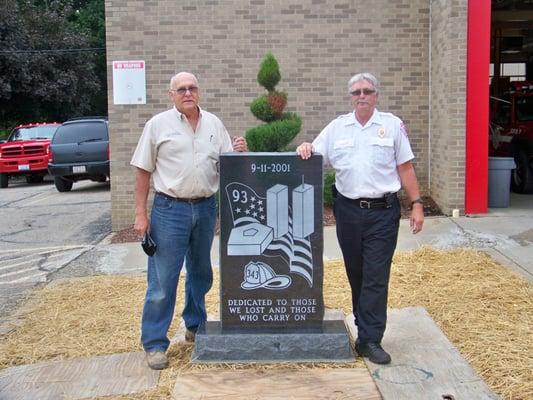 9-11 public memorial at Zanesville, ohio fire department. Kim Mudgett and Craig Stemm