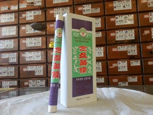 We carry Moxa sticks. Commonly known as "mugwort". Used in moxibustion therapy. Come visit us.