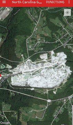 North Carolina Granite Quarry (Google Maps) "The Rock" The Worlds Largest Open Faced Granite Quarry  :)