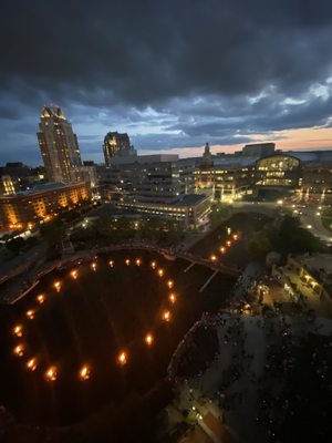 Beautiful clouds as background for a Waterfire night.