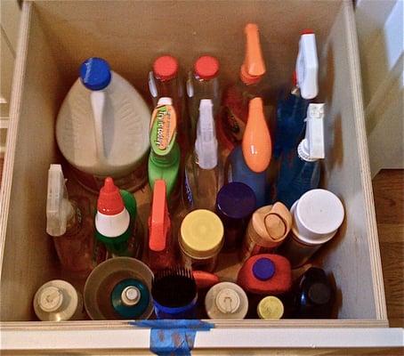 Use your Deep Drawers for cleaners - keeps the chaos of the "under the sink hurricane" from happening!