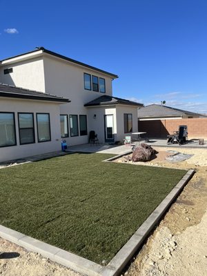 Installation of Natural Sod and concrete curbing