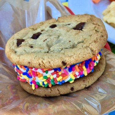 Chocolate Chip Cookie Ice Cream Sandwich.