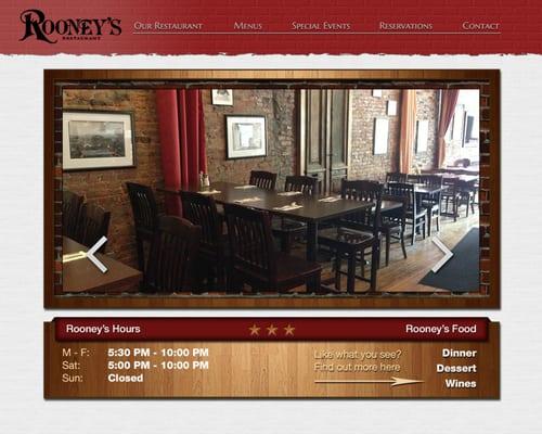 Rooney's Restaurant Main Page