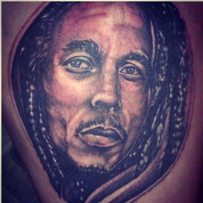 Tattoo Portrait of Bob Marley