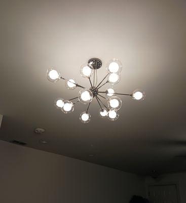 Beautiful light fixture installed for customer