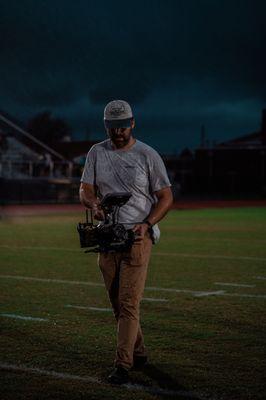 The rain didn't stop us from filming this football game.