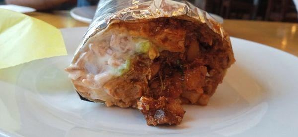 Yummy spicy steak burrito