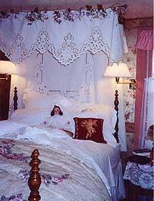 This is the Vintage Rose Room.  I love the canopy bed and the HUGE spa tub!