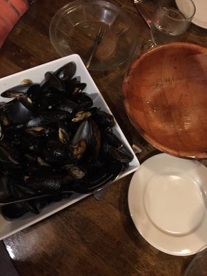 The mussel appetizer! Huge portion. They said between 75-90 mussels!