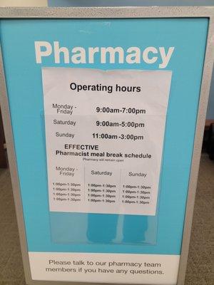 Pharmacy hours