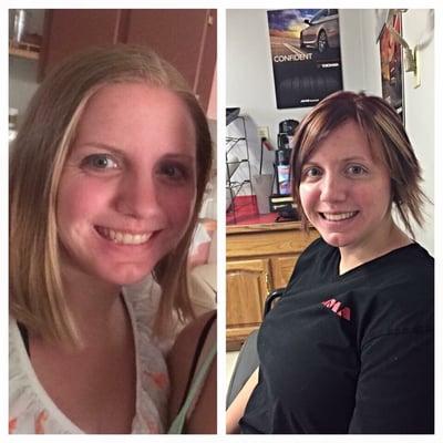 Before & after cut & color by Michelle Howell