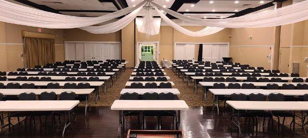 The Grand Ballroom set in classroom style for 200