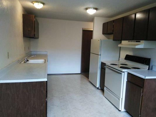 Kitchen: Dishwasher, Garbage Disposal, Range Stove/Oven with Vent, Full-Size Fridge