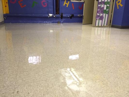 VCT Waxing Finish call us and save money today get your floors done.