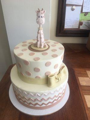 Giraffe Baby Shower Cake