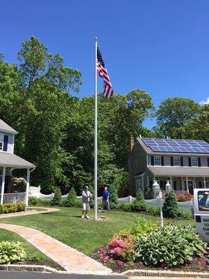 35' aluminum flagpole installed at a residence.