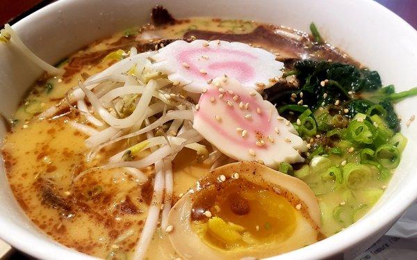 Spicy ramen with extra fish cake slice (+.50)