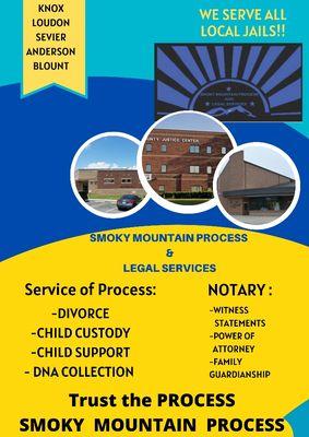 We Provide Service of Process, Mobile Notary, Marriage Officiation, and DNA Collection in all local jails.