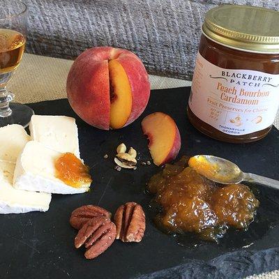 Peach Bourbon Cardamom preserves for cheese pairing