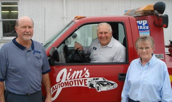 The Jim's Automotive Office Staff -- Roger (Left), Jim (Center), Karen (Right)