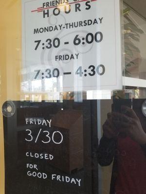 Closed on Good Friday!