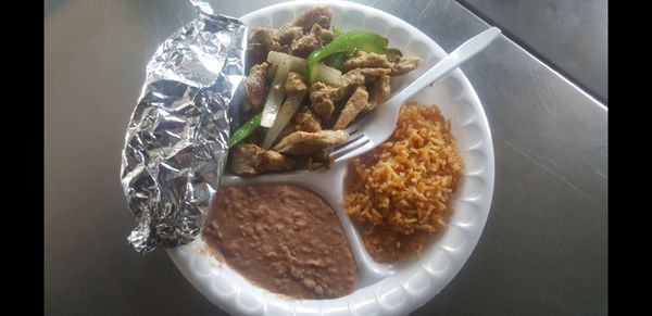 Chicken fajita plate