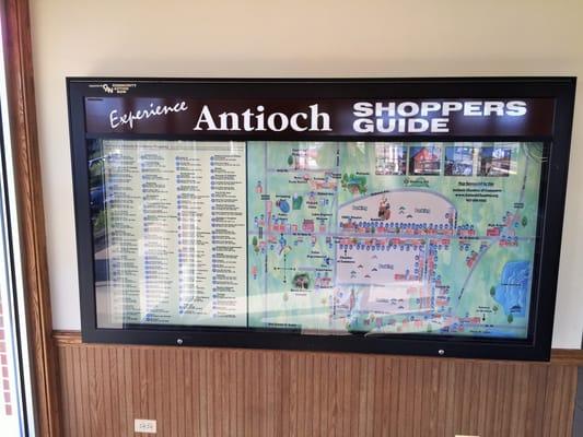 Antioch guide to local businesses and downtown map.