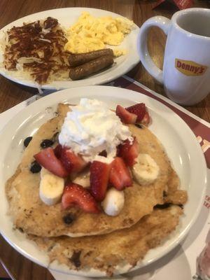 Double Berry Banana Pancake Breakfast