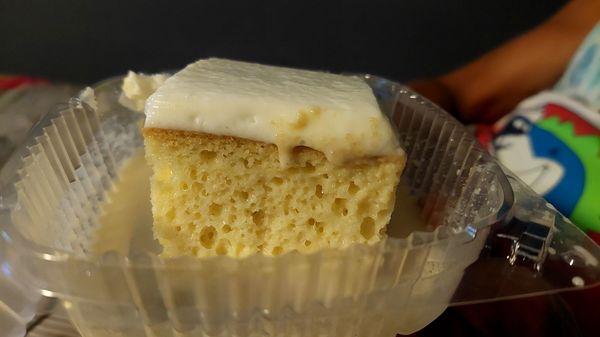 Side view of Tres Leches cake