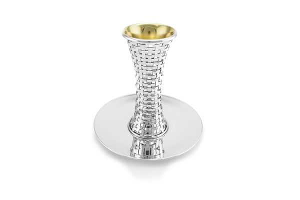 Hand woven, this Sterling Silver Wine Goblet / Kiddush Cup contains over 500 weaves! Truly a magnificent piece!