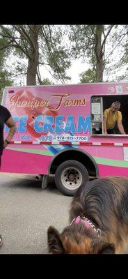 the dog loved her icecream