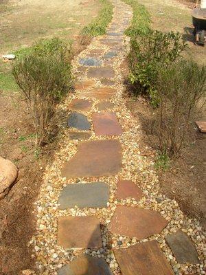 Flagstone Walkway with gravel