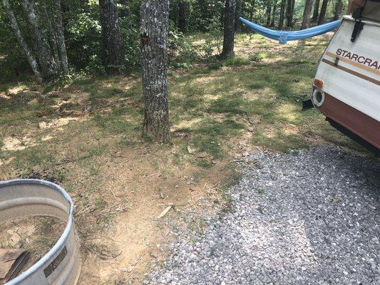 The entirety of our "lounge" space in our campsite.