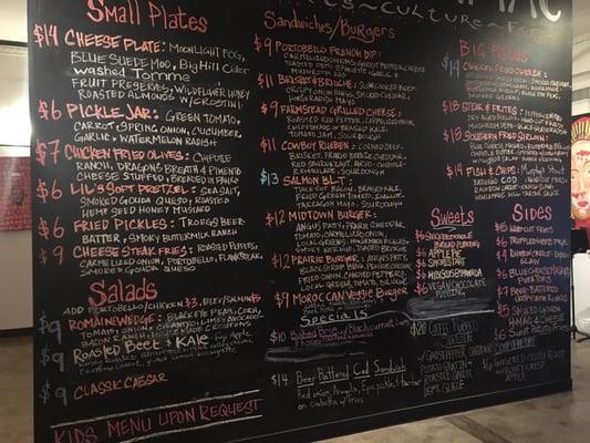 Big menu board.. Specials change daily!