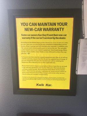 Maintain your car warranty!