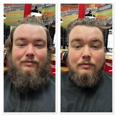 Beard Trim before and after