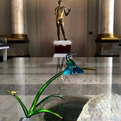 Jose Munoz's Emerald Hummingbird Bronze Sculpture