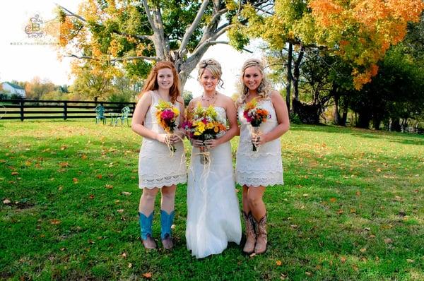 Beautiful mom with daughters.