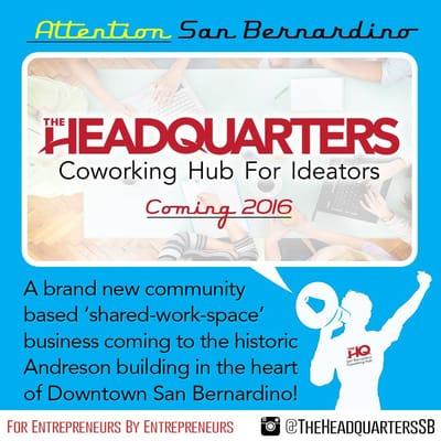 Are you ready to create a new business in Downtown San Bernardino? Come on by The Headquarters Coworking & let's launch your business today!