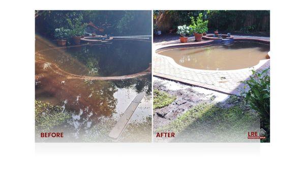 Before & after drainage system installation.