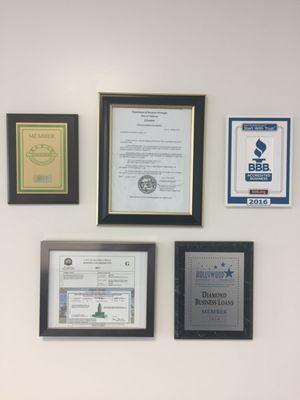 Lenders License  BBB Accreditation  and associations