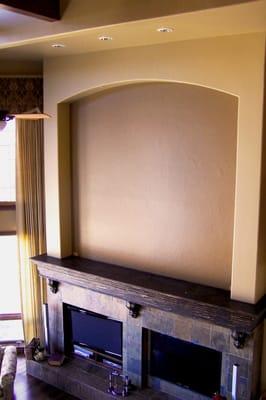 residential painting & distressed mantle