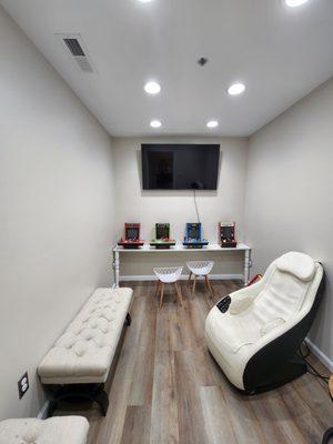 Kids game room with massage chairs